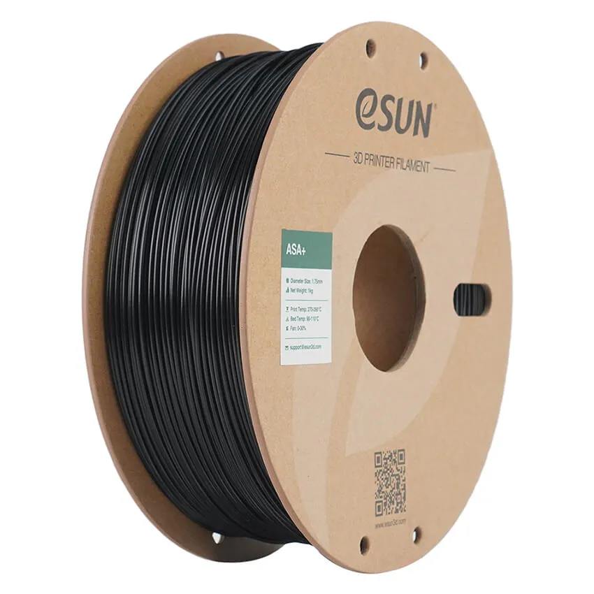 Катушка ASA+ пластика ESUN 1.75 мм, 1кг, черная (ASA+P175B1)