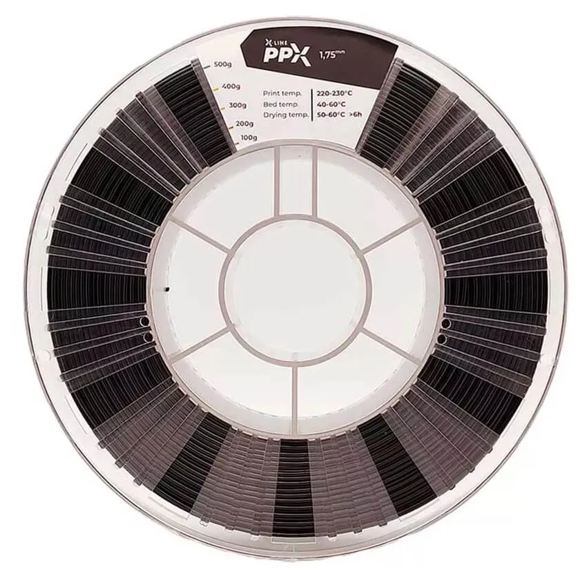 Катушка пластика REC X-line PPX 1.75мм, 0,5 кг, черная