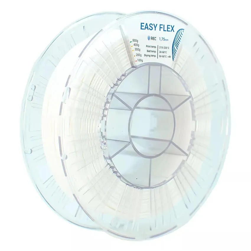 Катушка пластика REC Easy Flex (TPU) 1.75мм 0,5 кг, белая