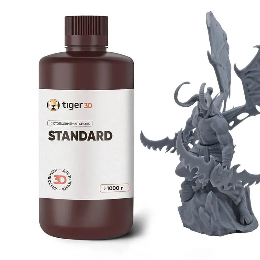Фотополимерная смола Tiger 3D Standard Resin, серая (1 кг)