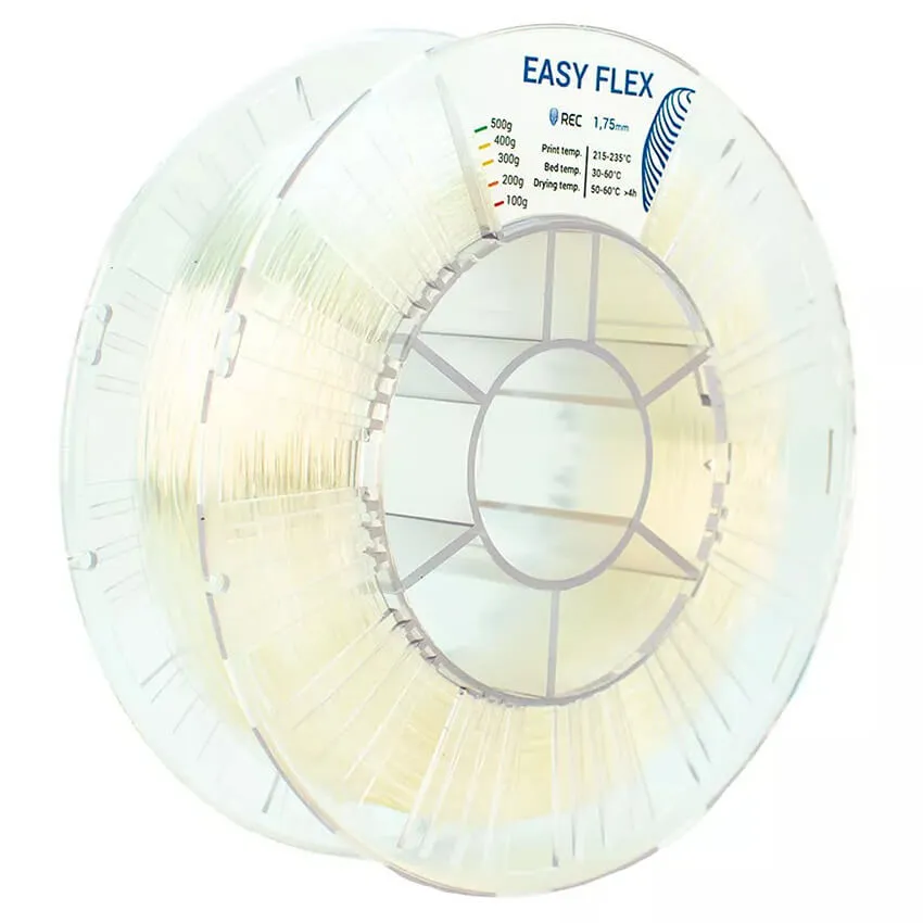 Катушка пластика REC Easy Flex (TPU) 1.75мм 0,5 кг, прозрачная