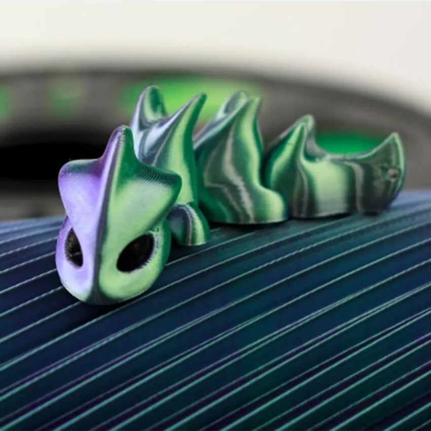 Катушка трёхцветного PLA-шелк пластика Bestfilament 1.75 мм 1кг., фиолетовый-зеленый-флуоресцентный