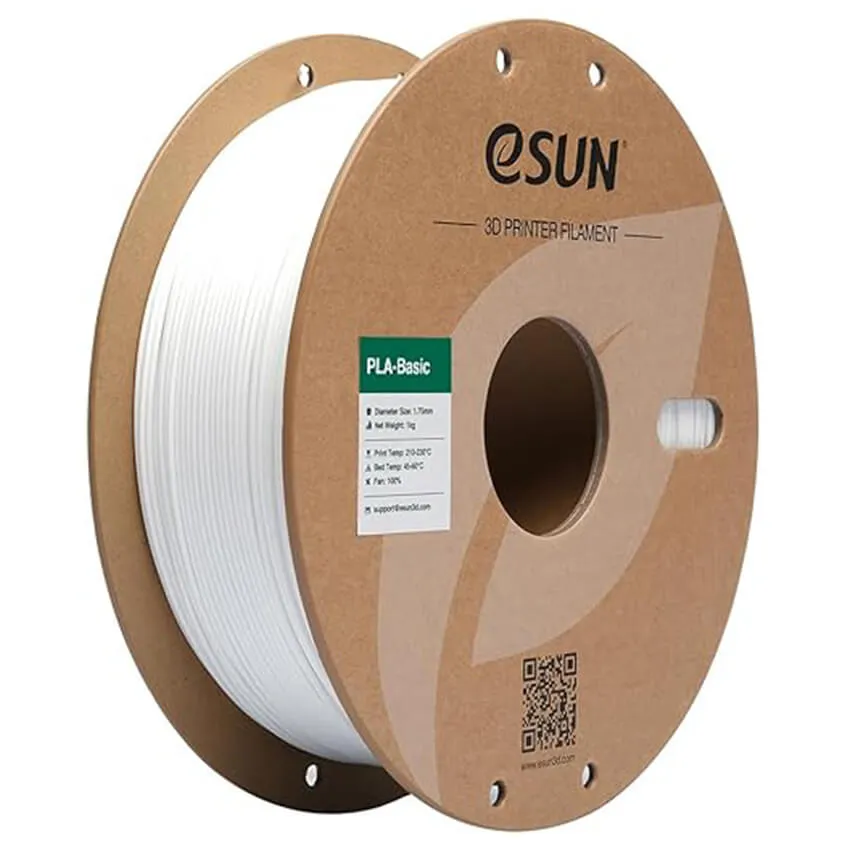 Катушка пластика PLA-BASIC ESUN 1.75 мм, 1кг, белая (PLA-Basic175W1P1)