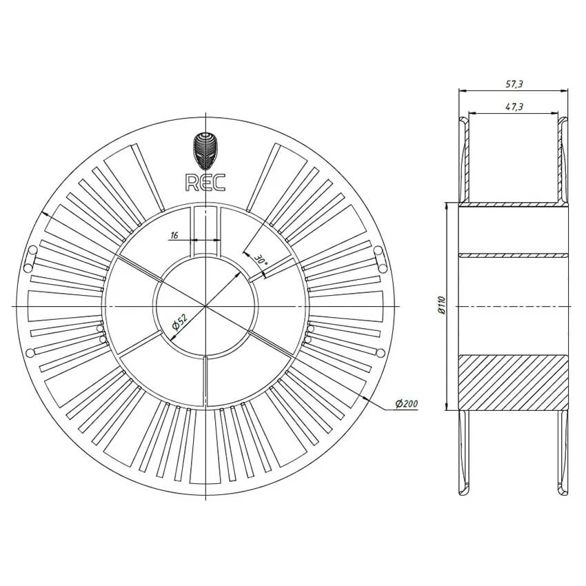 Катушка пластика REC PEEK 1.75мм 0.5 кг, натуральная