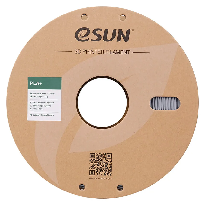 Катушка PLA+ пластика ESUN 1.75 мм 1кг., серебряная (PLA+175S1/PLA+175S1P1)