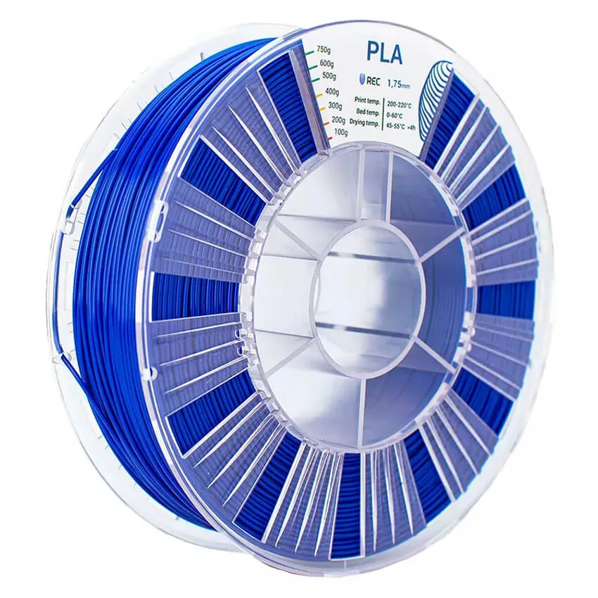 Катушка пластика REC PLA 1.75мм 0,75 кг, синяя
