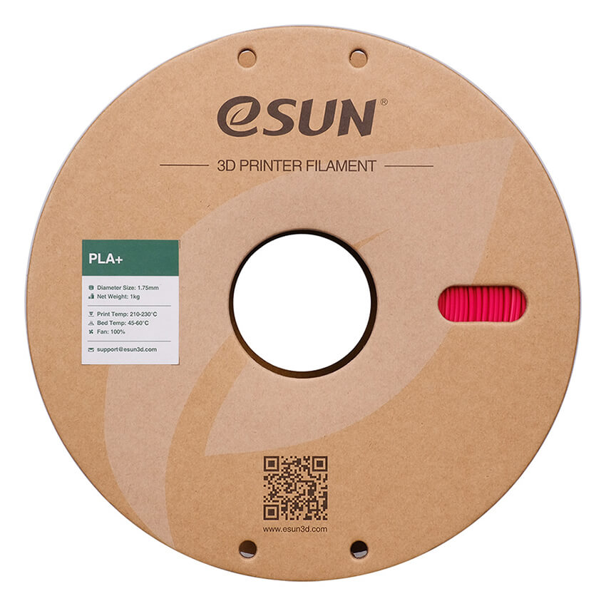 Катушка PLA+ пластика ESUN 1.75 мм 1кг., пурпурно-красная (PLA+175M1/PLA+175O-PP1P1)