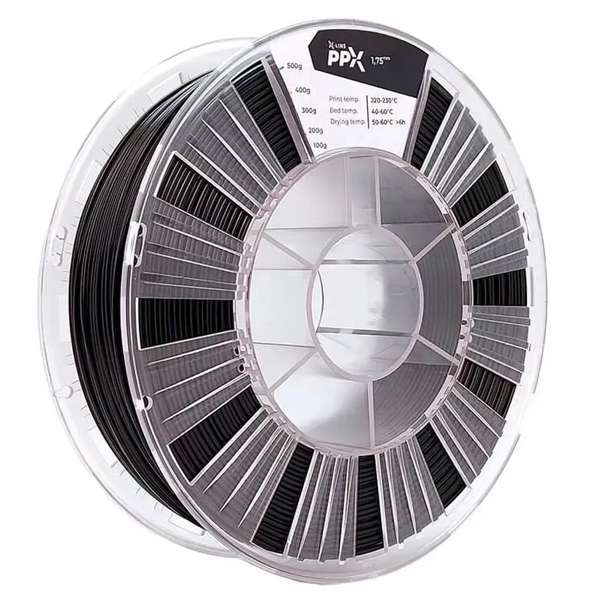 Катушка пластика REC X-line PPX 1.75мм, 0,5 кг, черная