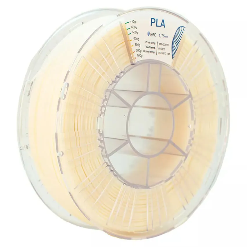 Катушка пластика REC PLA 1.75мм 0,75 кг, натуральная