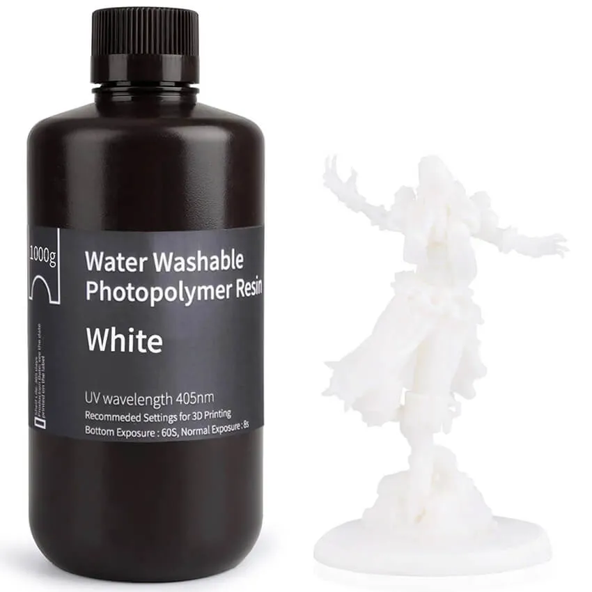 Фотополимерная смола Elegoo Water Washable Resin, белая (1 кг)