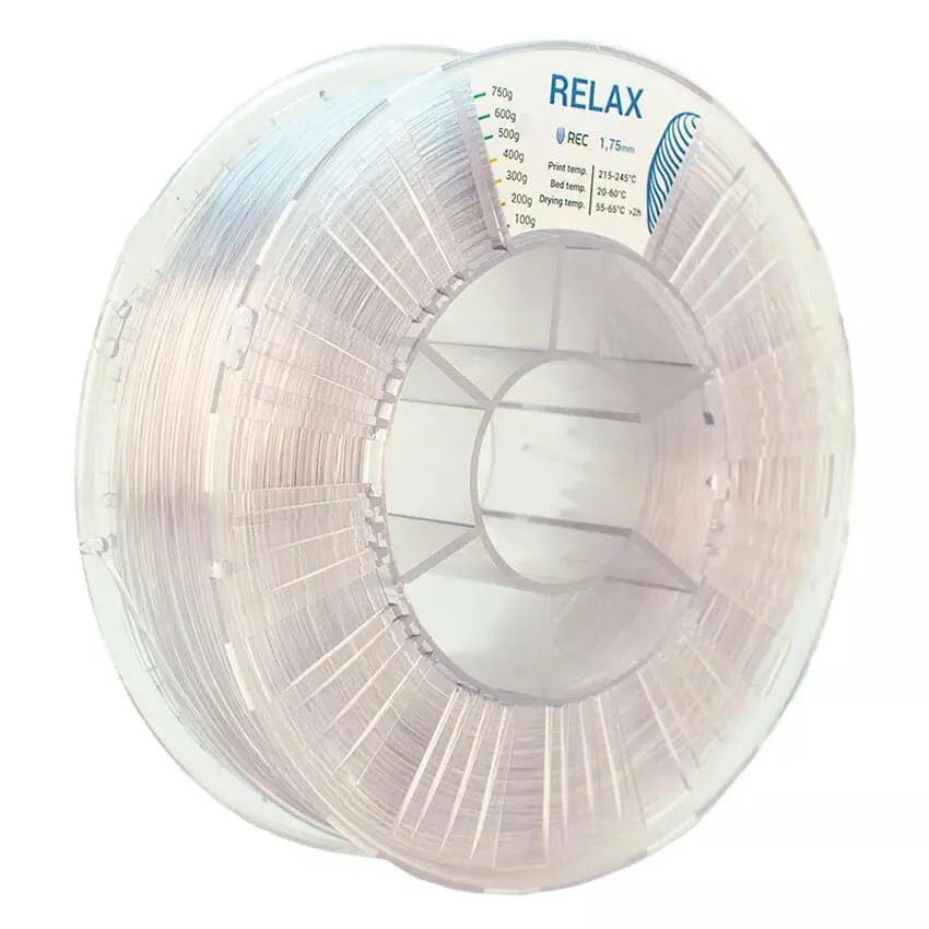 Катушка пластика REC RELAX (PETG) 1.75мм 0,75 кг, прозрачная