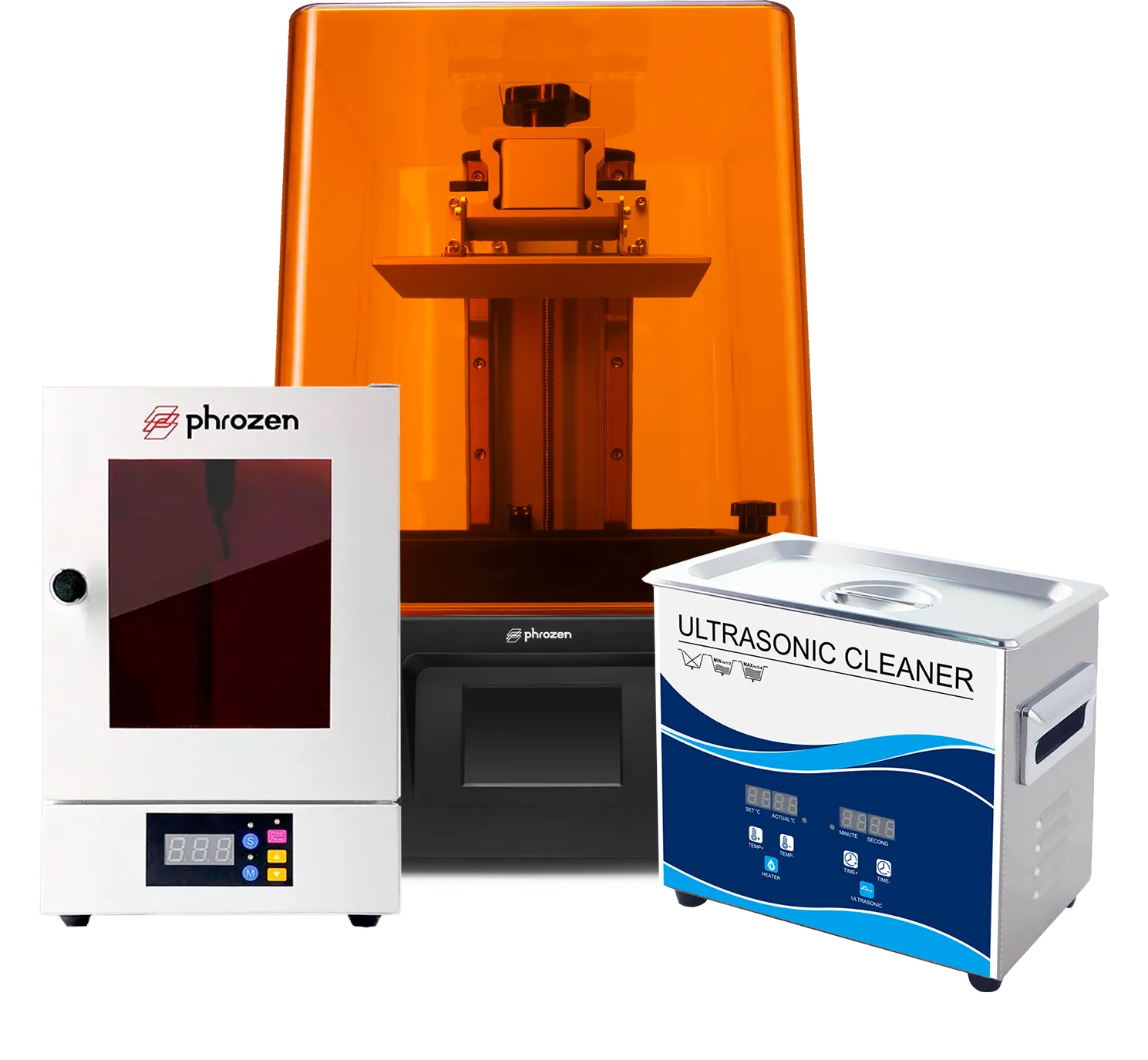 Комплект 3D принтер Phrozen Sonic Mini 8K + Ультразвуковая ванна Granbo GS0102, 3.2 л + УФ-камера Cure V2