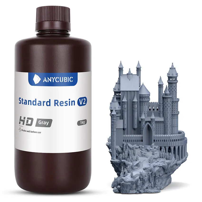 Фотополимерная смола Anycubic Standard V2 HD, серая (1 кг)