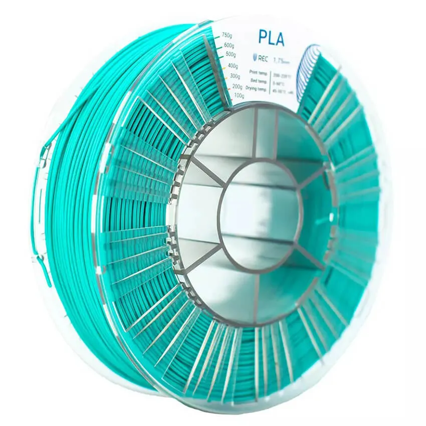 Катушка пластика REC PLA 1.75мм 0,75 кг, бирюзовая