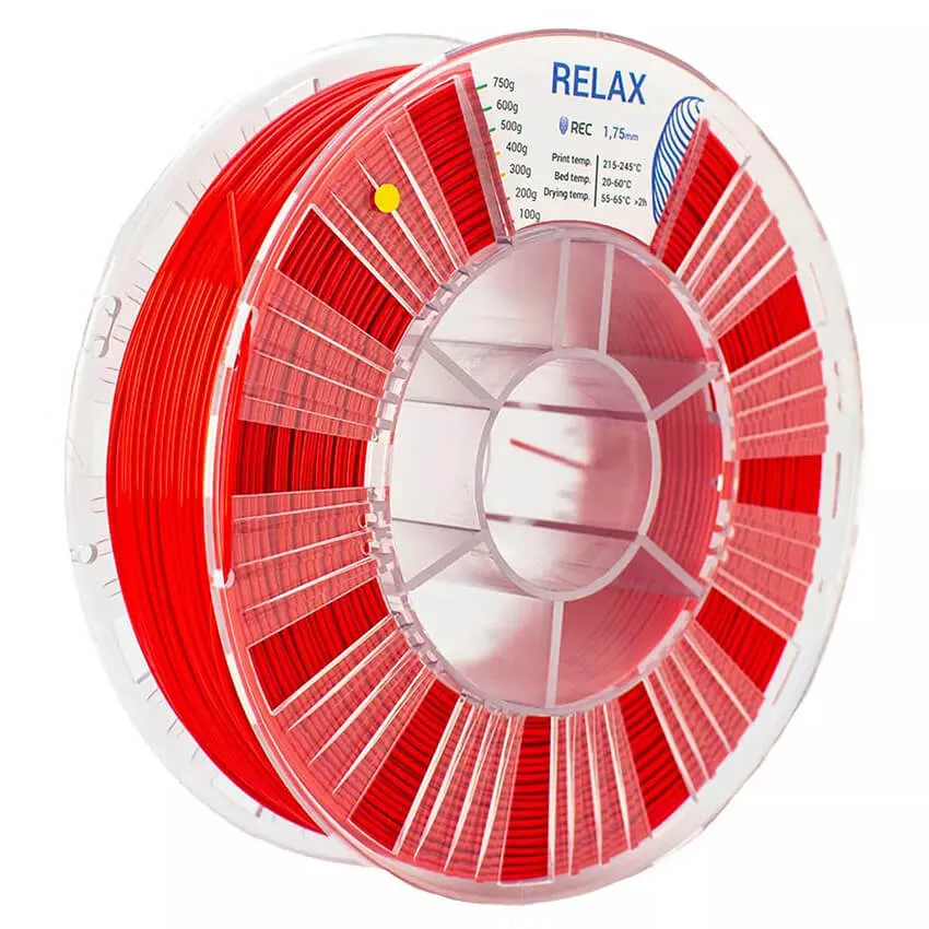 Катушка пластика REC RELAX (PETG) 1.75мм 0,75 кг, красная