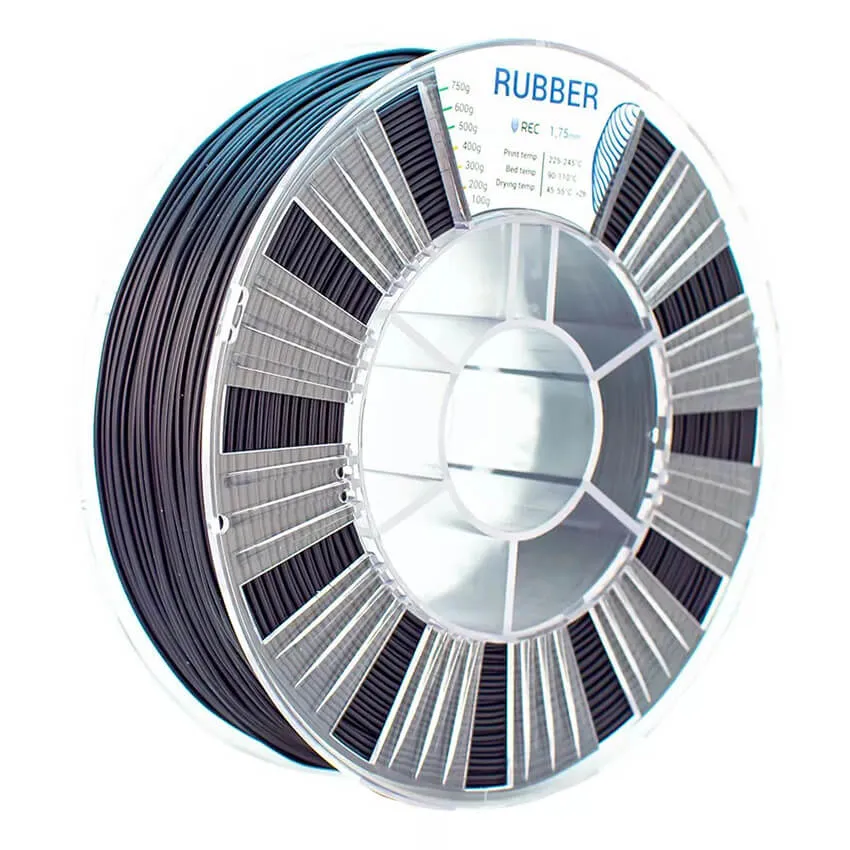 Катушка пластика REC RUBBER 1.75мм 0,75 кг, черная