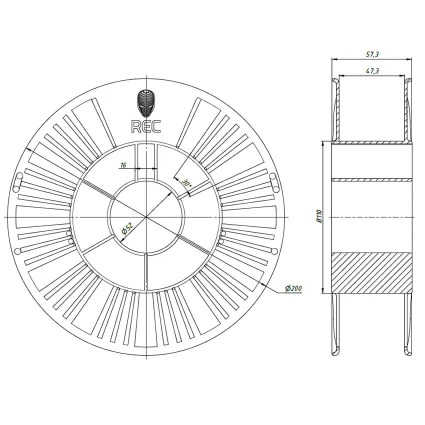 Катушка пластика REC SBS 1.75мм 0.75 кг, прозрачно-фиолетовая