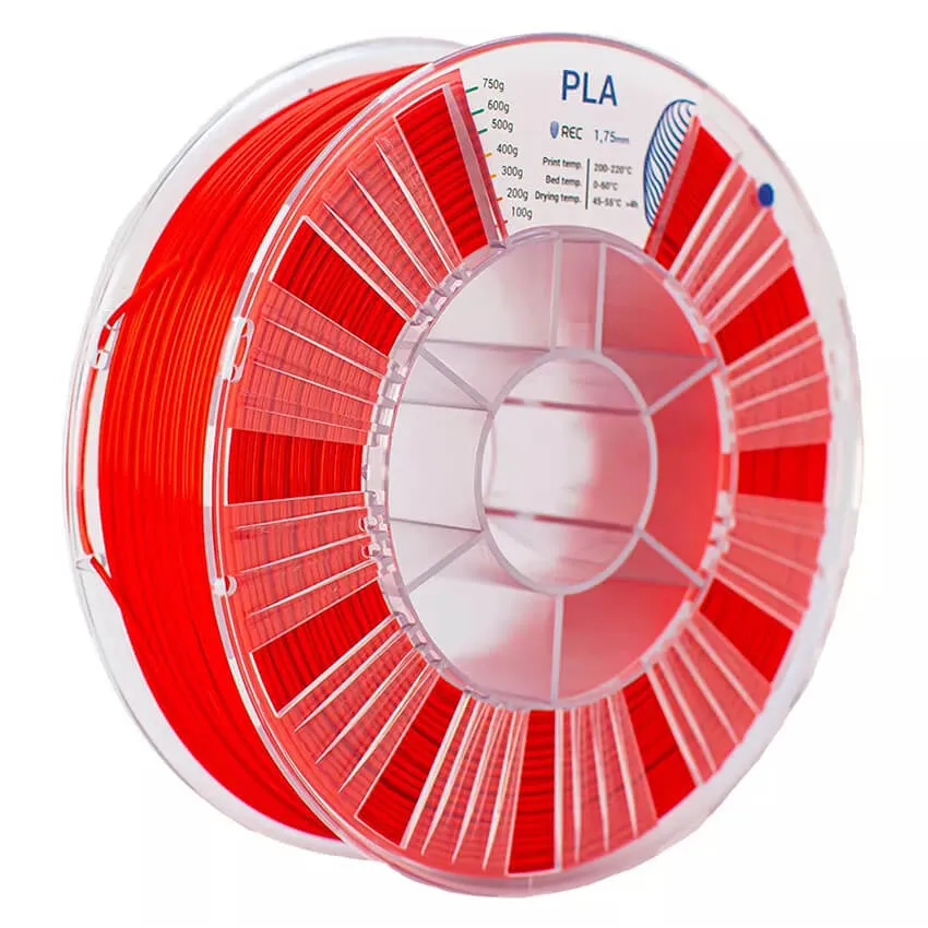 Катушка пластика REC PLA 1.75мм 0,75 кг, красная