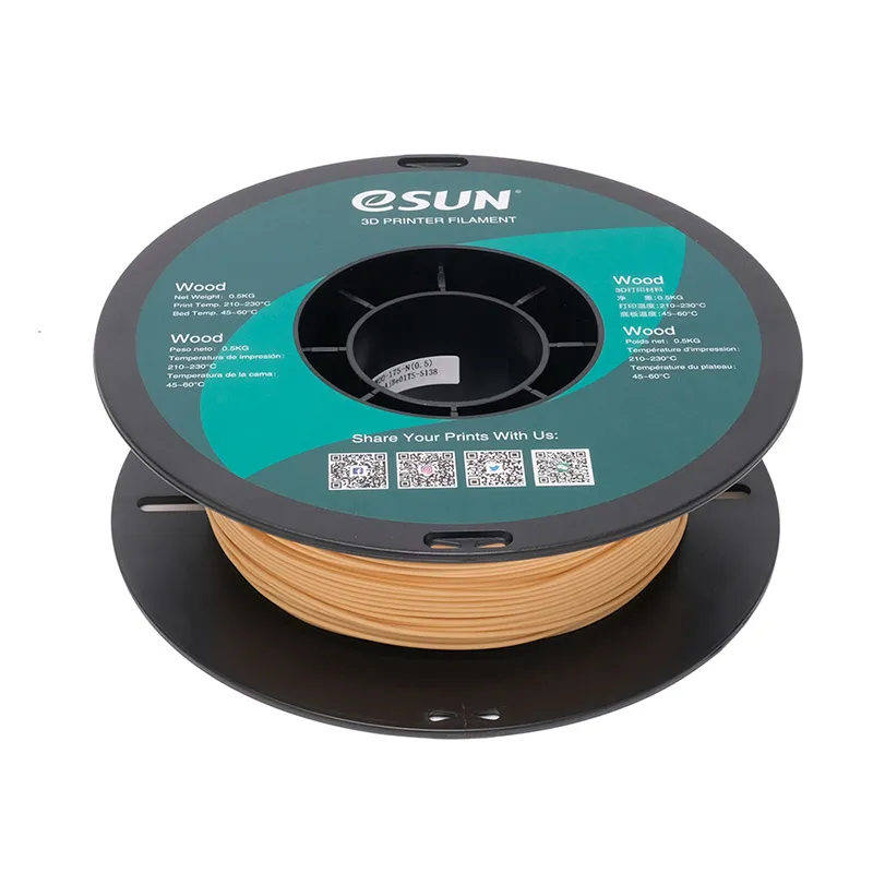 Катушка пластика ESUN Wood натуральная 1.75 мм 0,5кг., (WOO175N05)