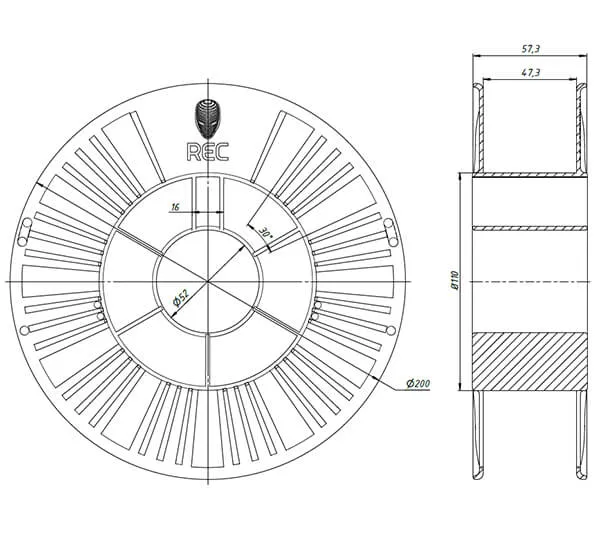 Катушка пластика REC ABS 1.75мм 0,75 кг, хаки