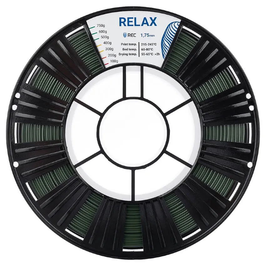 Катушка пластика REC RELAX (PETG) 1.75мм 0,75 кг, хаки