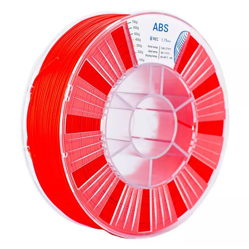 Катушка пластика REC ABS 1.75мм 0,75 кг, красная