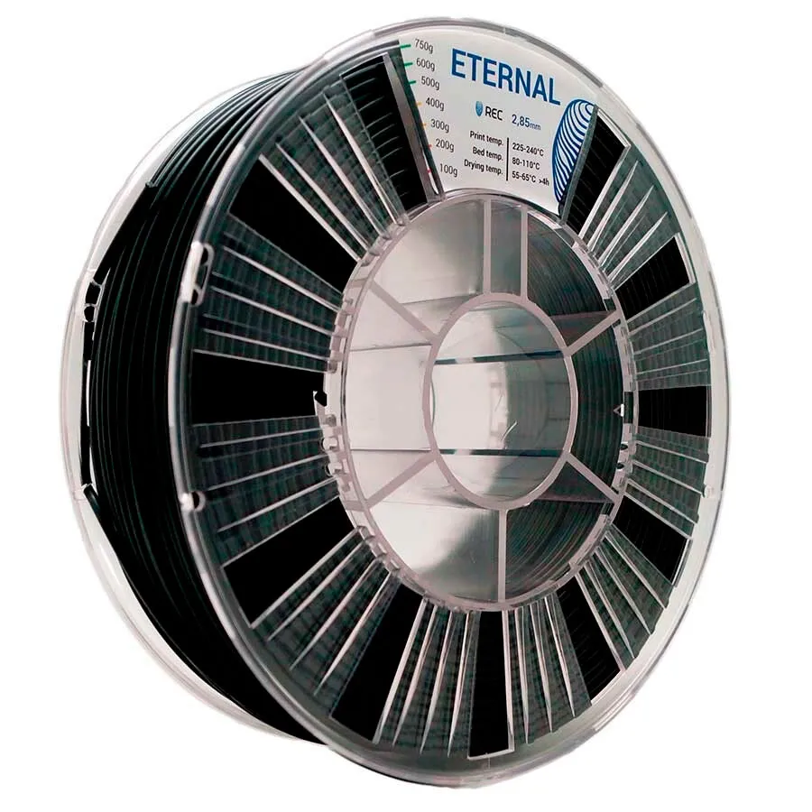 Катушка пластика REC ETERNAL 2.85 мм, 750 грамм, черная