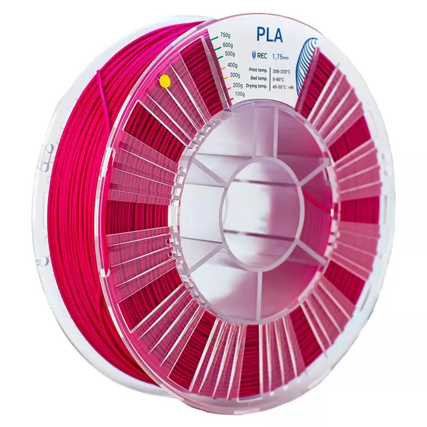 Катушка пластика REC PLA 1.75мм 0,75 кг, малиновая