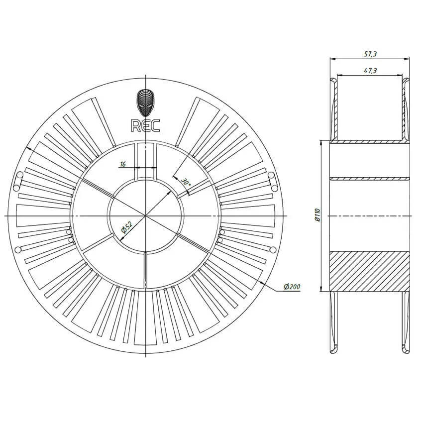 Катушка X-Line GFmax-пластика REC 1.75мм, 750г, серая (НФ-00001035)