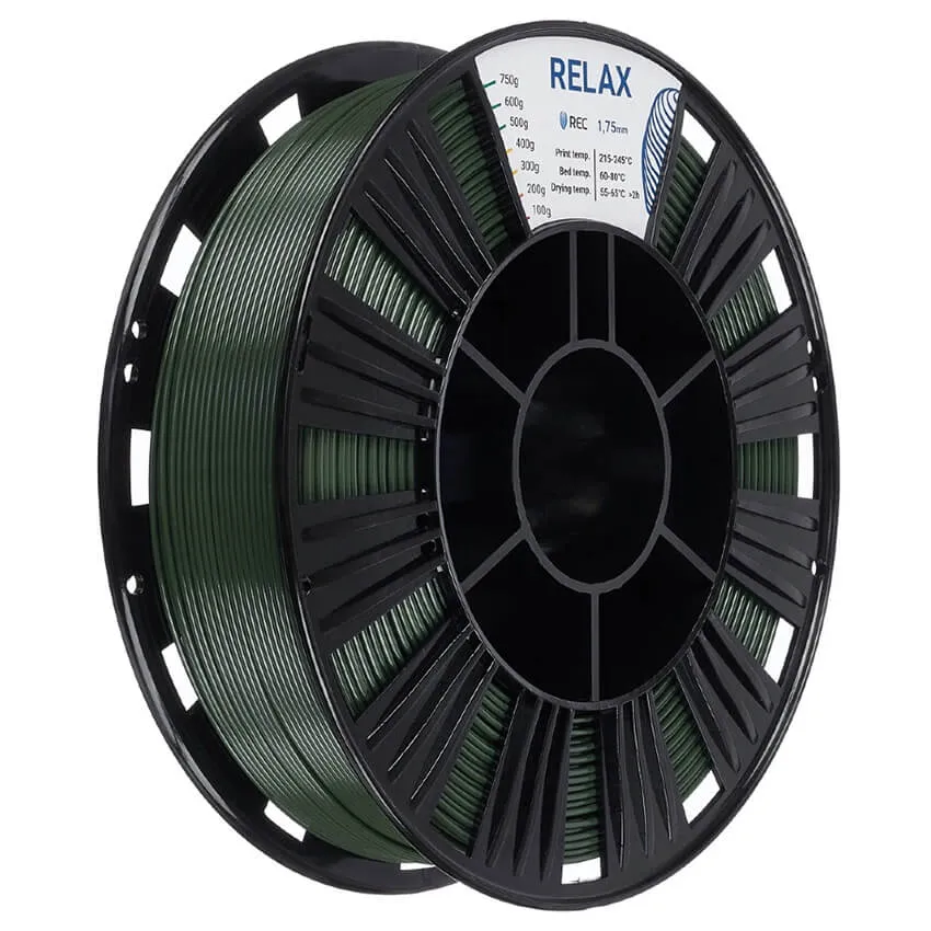 Катушка пластика REC RELAX (PETG) 1.75мм 0,75 кг, хаки