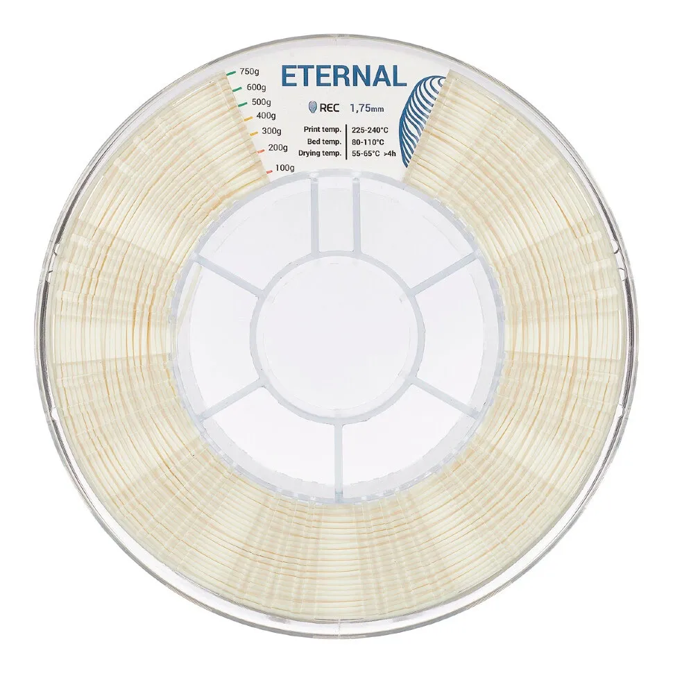 Катушка пластика REC ETERNAL 1.75 мм, 750 грамм, натуральный