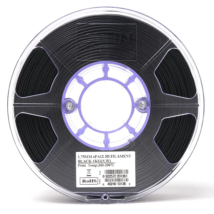 Катушка пластика ESUN PA12 черная 1.75 мм 1 кг, (PA12-175B1TZ1)