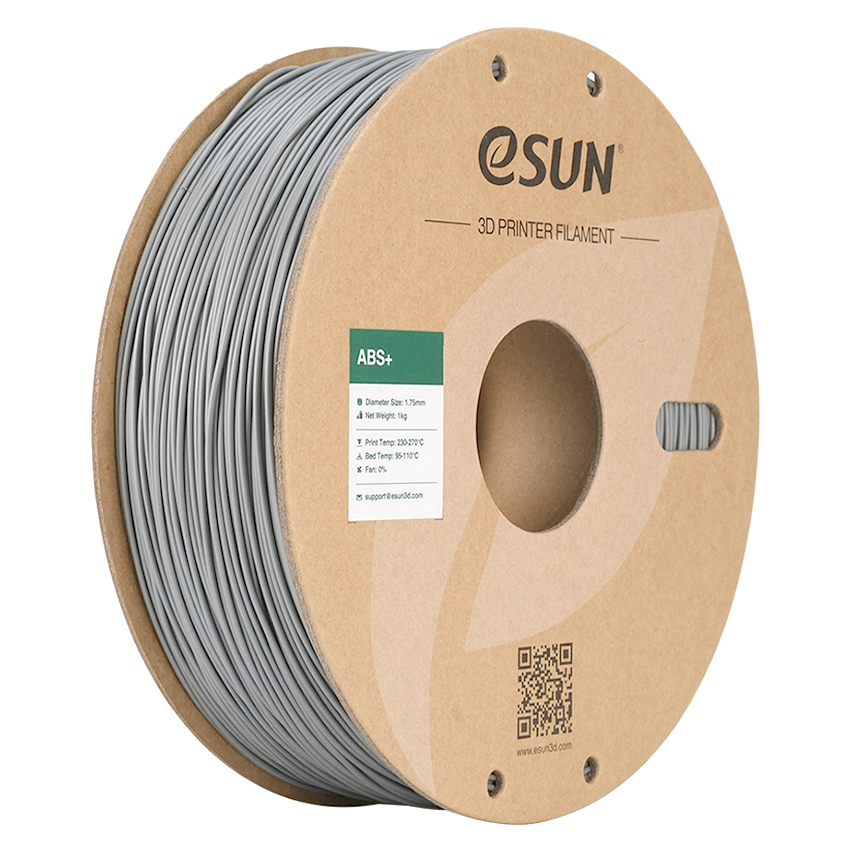 Катушка ABS+ пластика ESUN 1.75 мм 1кг., серебряная (ABS+175S1/ABS+175S1P1)