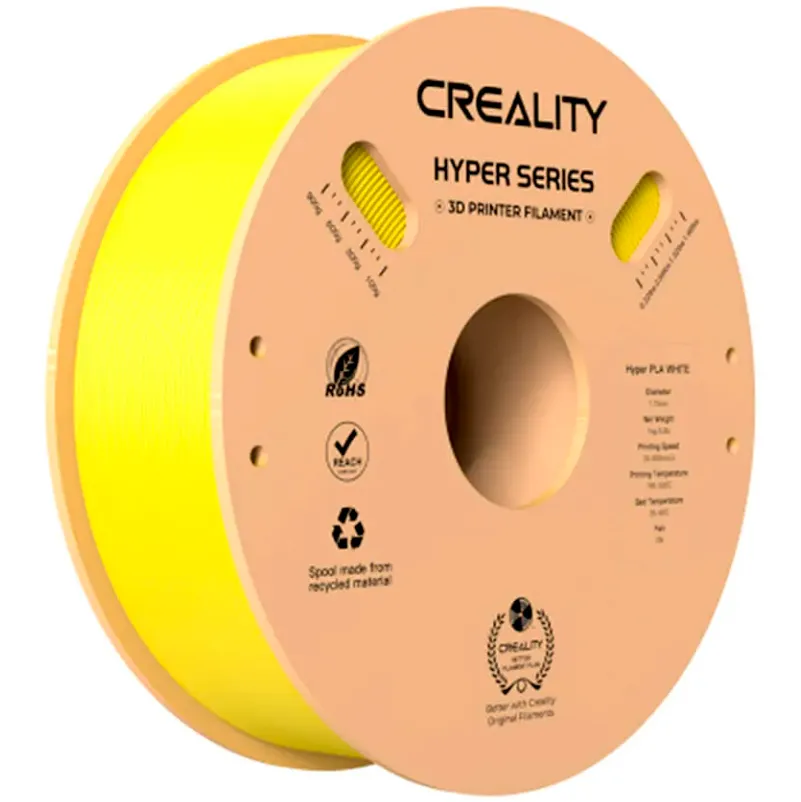 Катушка Hyper PLA-пластика Creality 1.75 мм 1кг., желтая