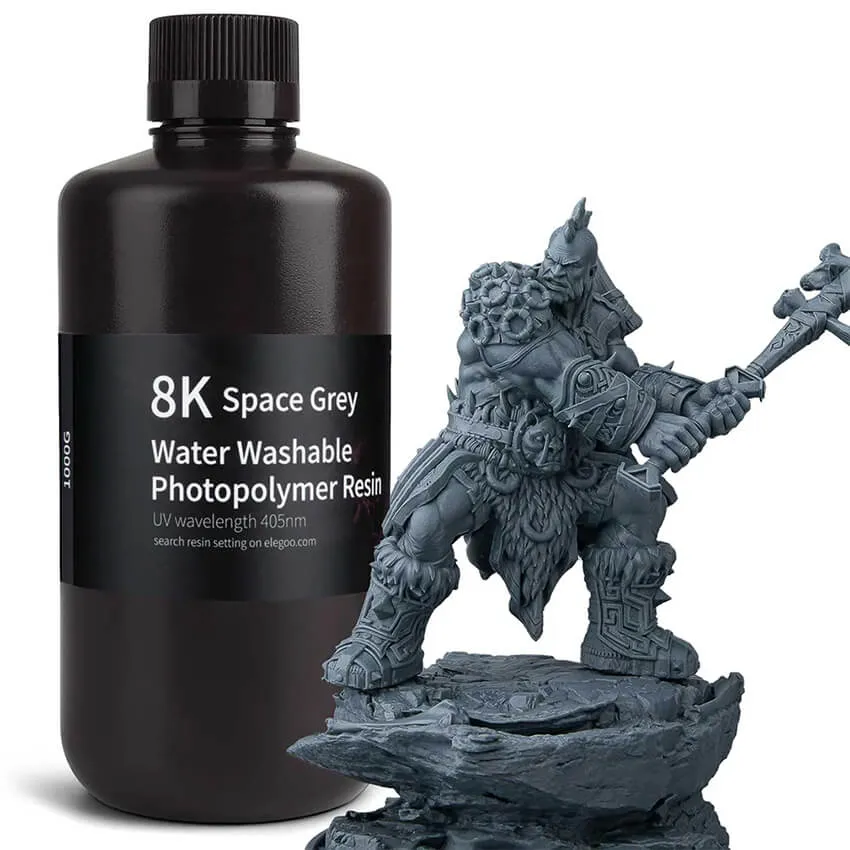 Фотополимерная смола Elegoo Water Washable Resin 8K, серая (1 кг)