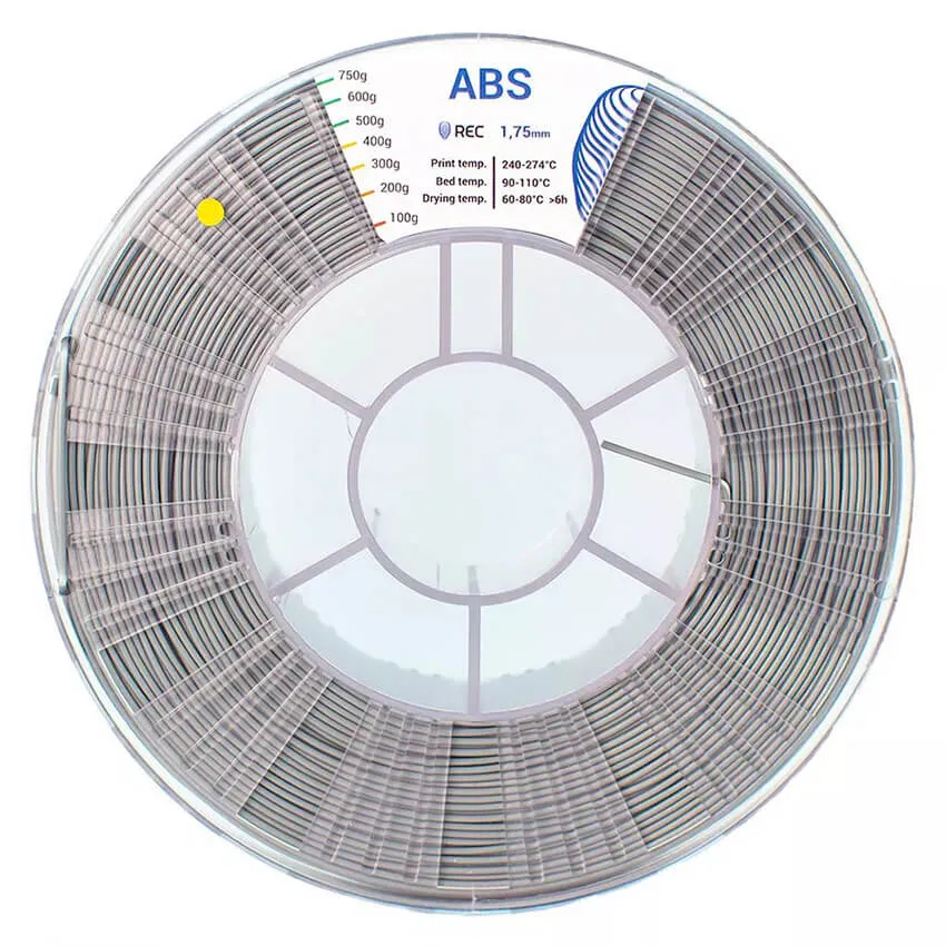 Катушка пластика REC ABS 1.75мм 0,75 кг, серая