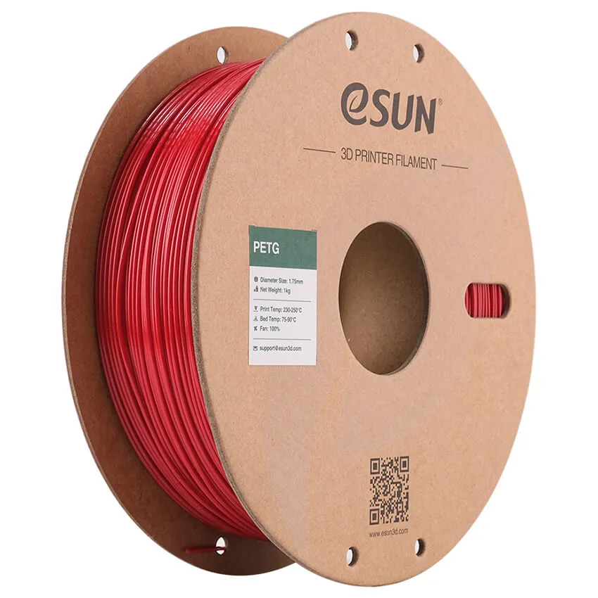 Катушка PETG-пластика ESUN 1.75 мм 1кг., ярко красная (PETG175FR1/PETG175O-FR1P1)