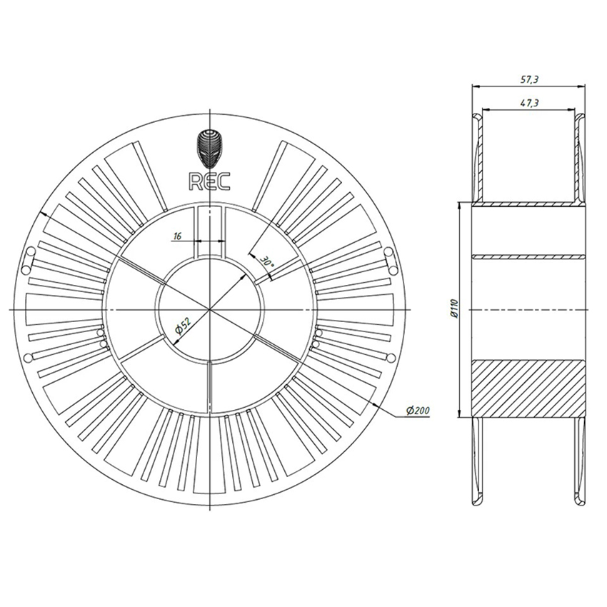 Катушка пластика REC ABS 1.75мм 0,75 кг, натуральная