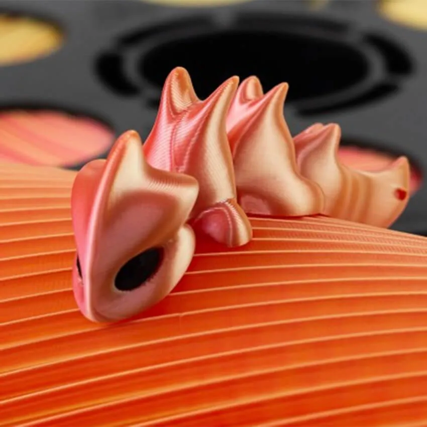 Катушка трёхцветного PLA-шелк  пластика Bestfilament 1.75 мм 1кг., желтый-красный-золото