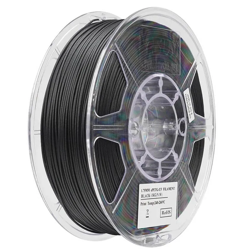 Катушка пластика ESUN PETG-CF черная 1.75 мм, 1 кг (ePETG-CF175B1/PETG-CF175B1TZ1)