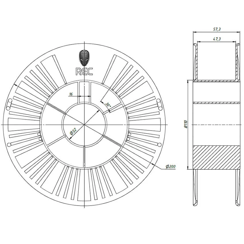 Катушка пластика REC Medium Flex 1.75мм 0.5 кг, черная