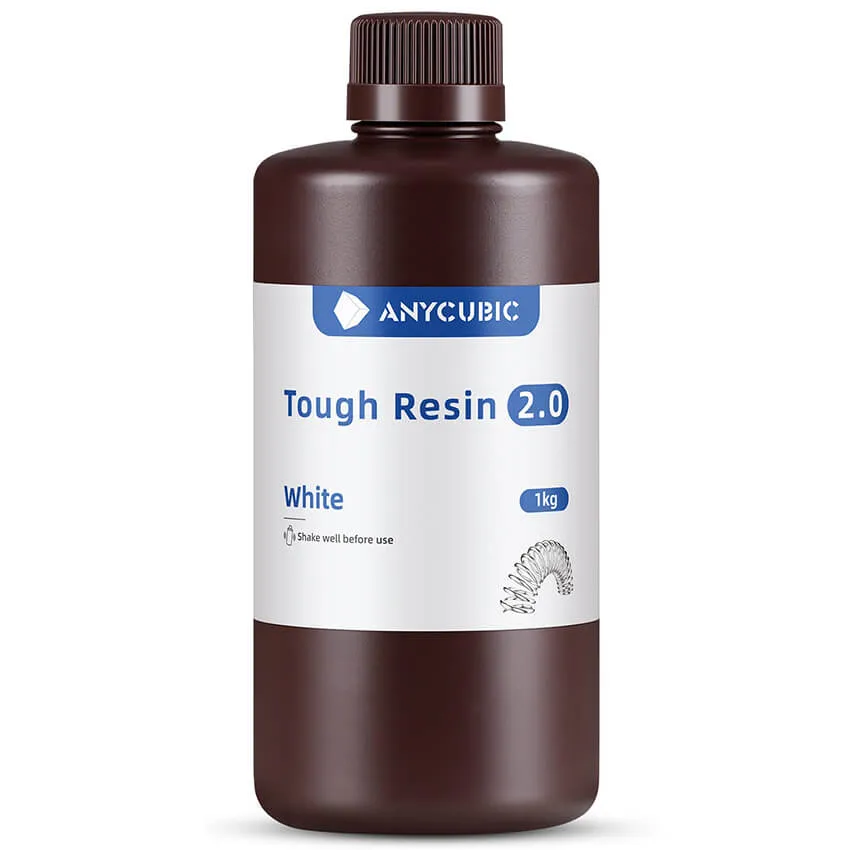 Фотополимерная смола Anycubic Flexible Tough Resin 2.0, белая (1 кг)