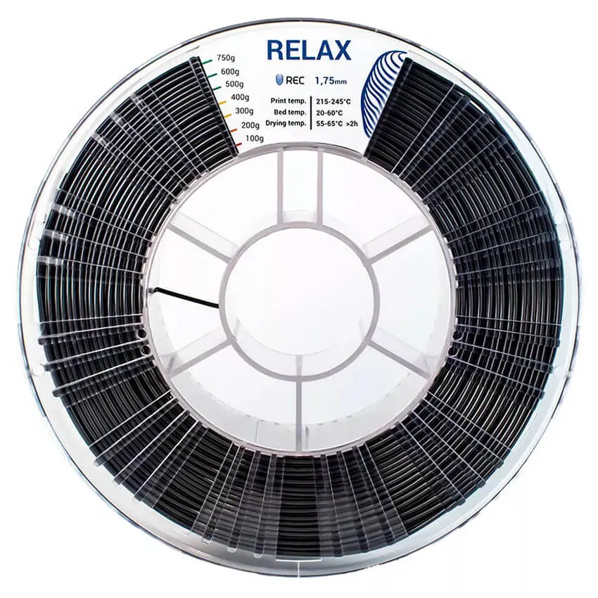 Катушка пластика REC RELAX (PETG) 1.75мм 0,75 кг, серебристая