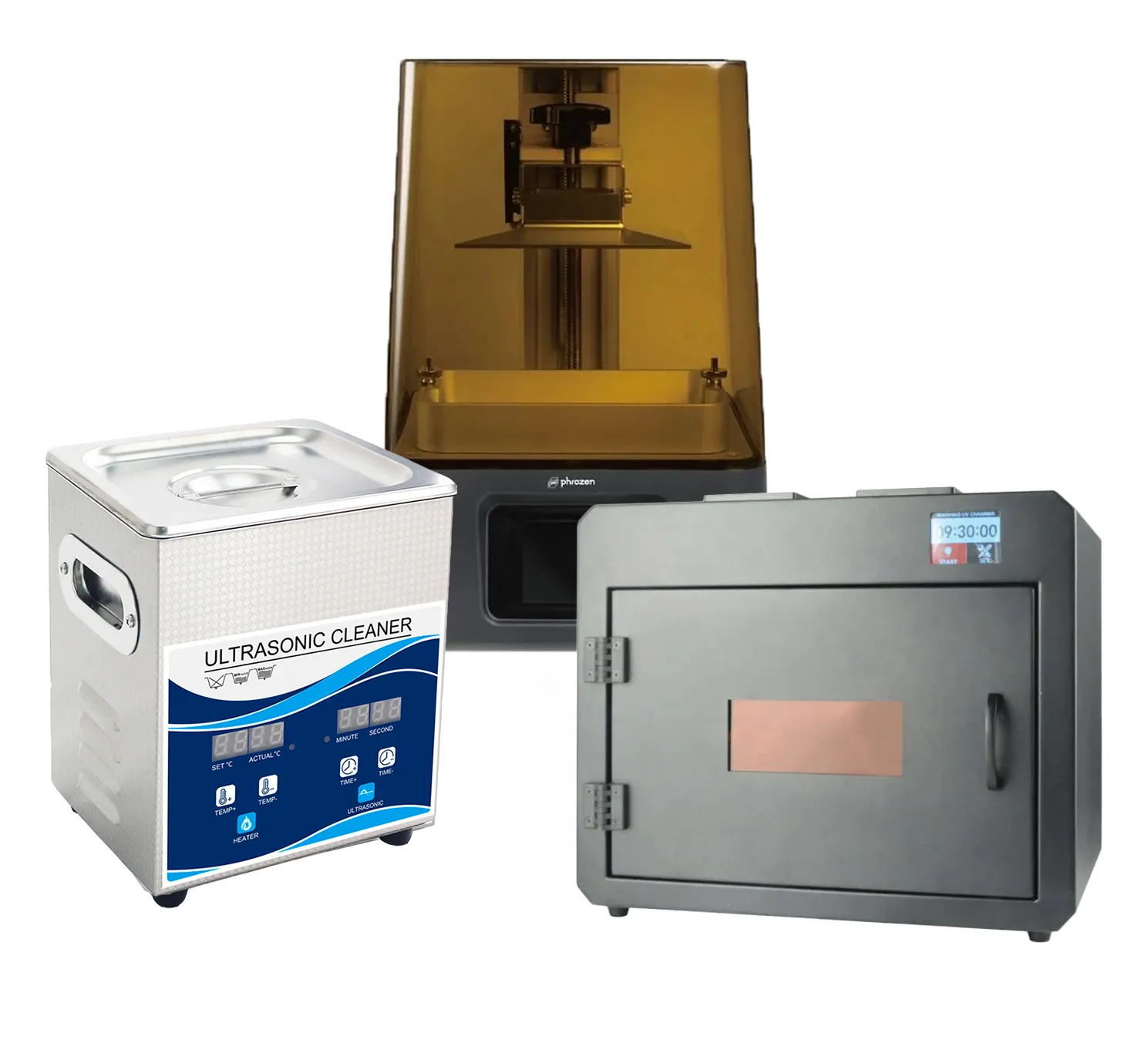 Комплект 3D принтер Phrozen Sonic Mini 4K + Ультразвуковая ванна Granbo GS0102, 2 л + УФ-камера Wanhao Boxman-1