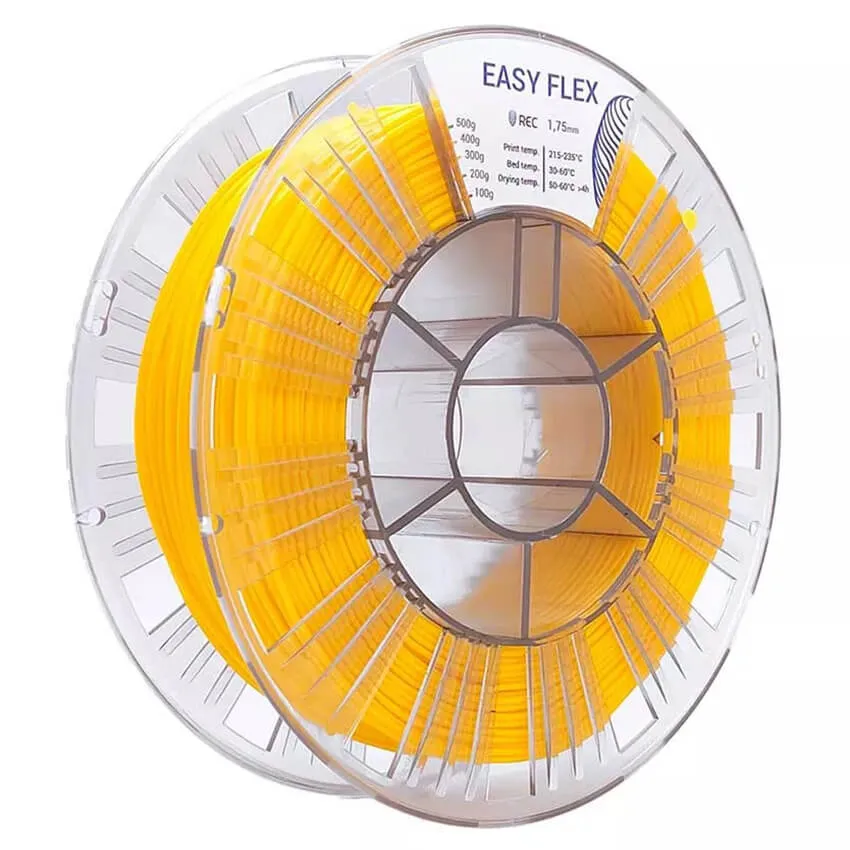 Катушка пластика REC Easy Flex (TPU) 1.75мм 0,5 кг, желтая