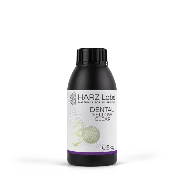 Фотополимер HARZLabs Dental Yellow Clear прозрачный желтый (0,5 кг)