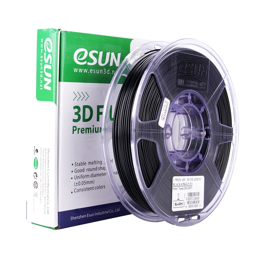 Катушка пластика ESUN PC черная 1.75 мм, 0.5 кг (PC175B05TW1)