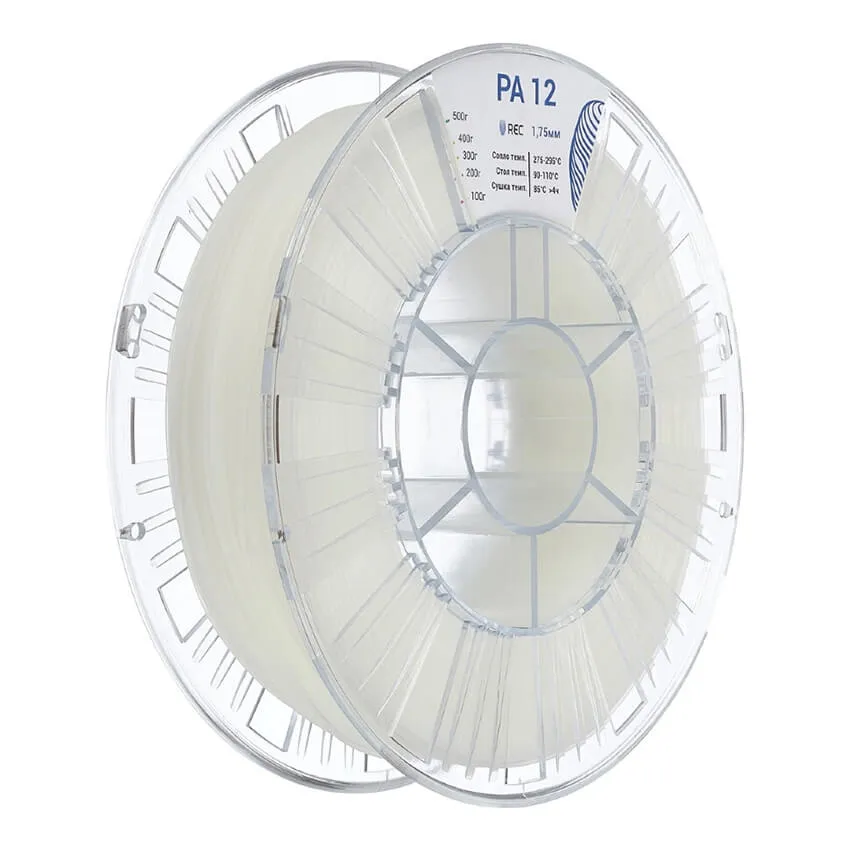 Катушка пластика REC PA12 1.75мм 0.5 кг, натуральная