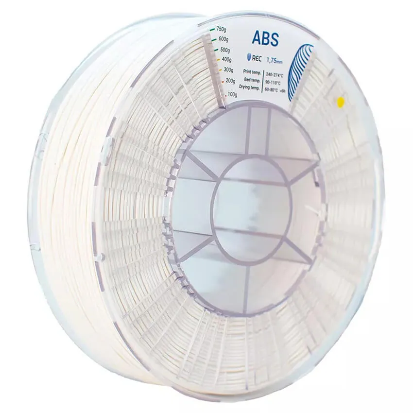 Катушка пластика REC ABS 1.75мм 0,75 кг, белая