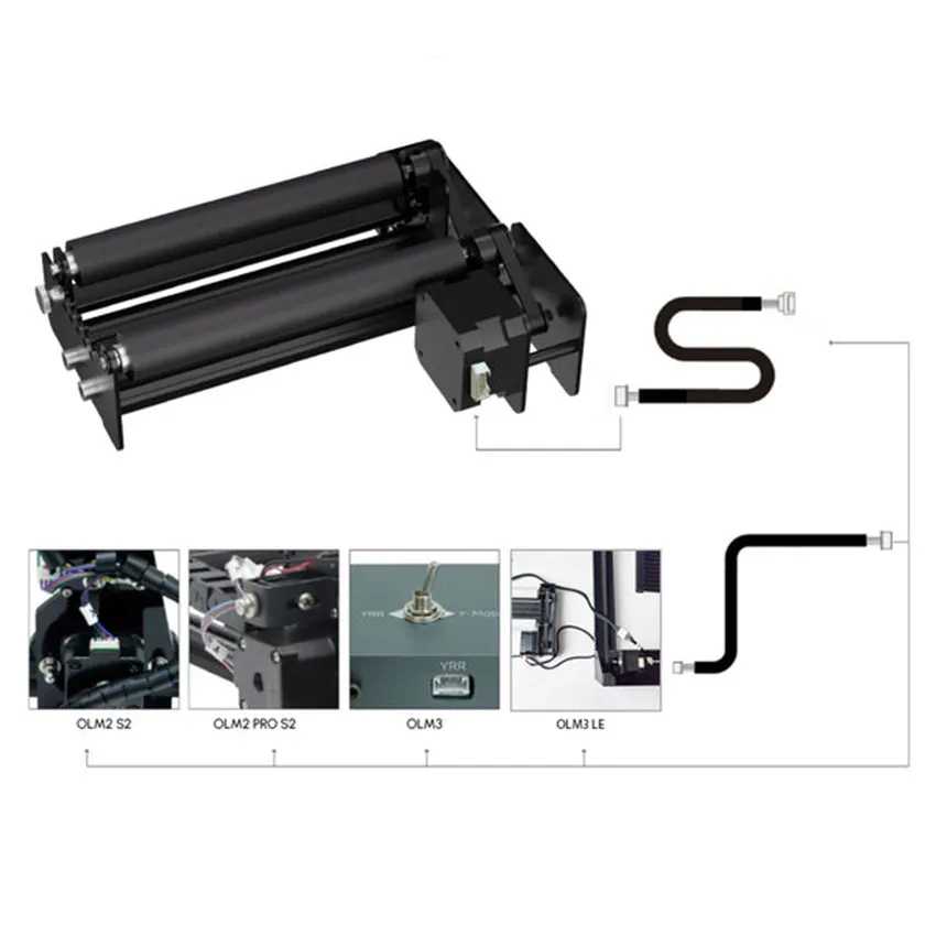 Вращающийся роликовый зажим для гравировки Ortur YRR 3.0 Rotary Roller for Cylinder Engraving